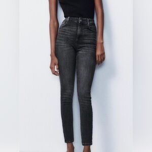 Zara High Rise Charcoal Jeans